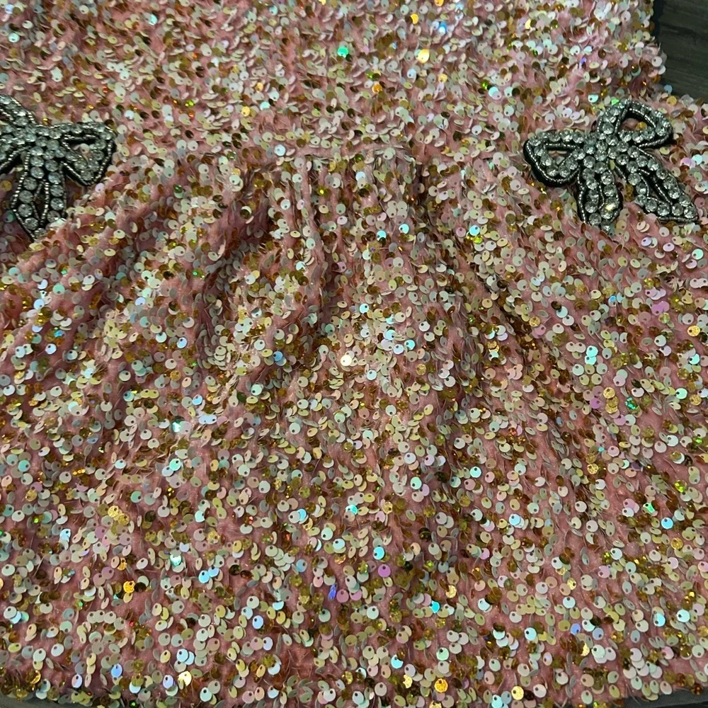 Lola Pink and Gold Sequin Kids Dress